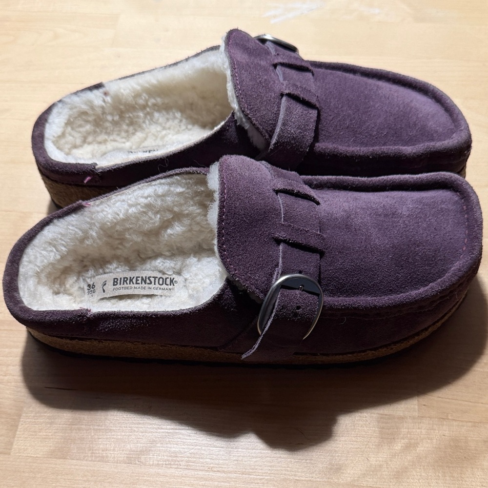 Birkenstock Plum Suede Slip-Ons